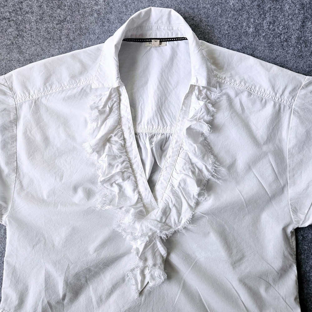 Pilcro Short-Sleeve Reworked Ruffled Blouse Size SP - Picture 4 of 7
